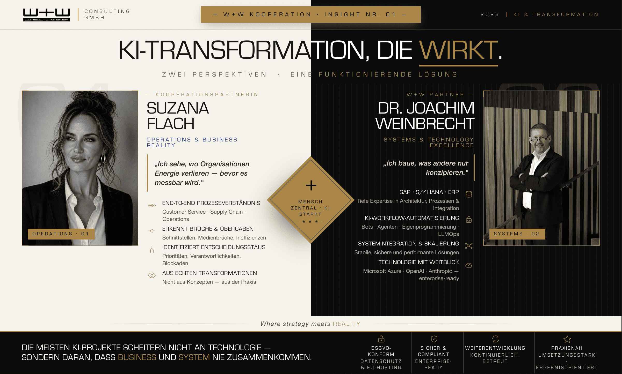 KI-Transformation, die wirkt — One-Pager der W+W Kooperation mit Suzana Flach